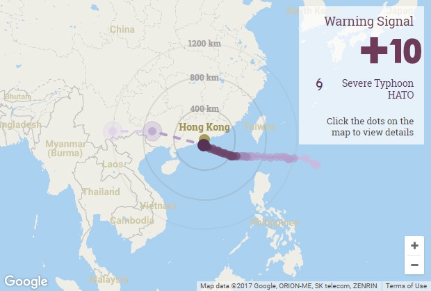 Hong Kong nang canh bao cao nhat trong 5 nam de don bao Hato hinh anh 1