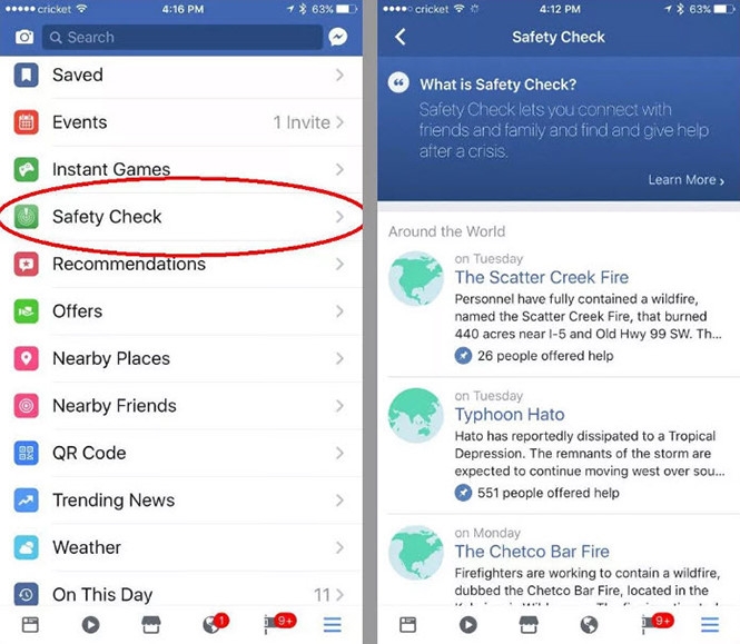 Cách tìm và kích hoạt Safety Check bằng tay trên Facebook - ảnh 1