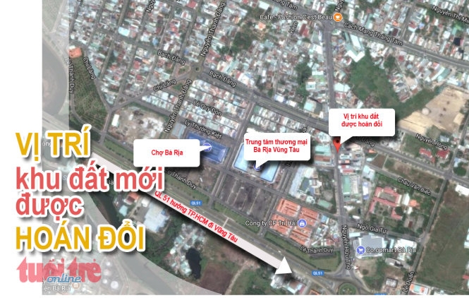 Hoán đổi đất 'xịn' cho bí thư Thành ủy Bà Rịa 