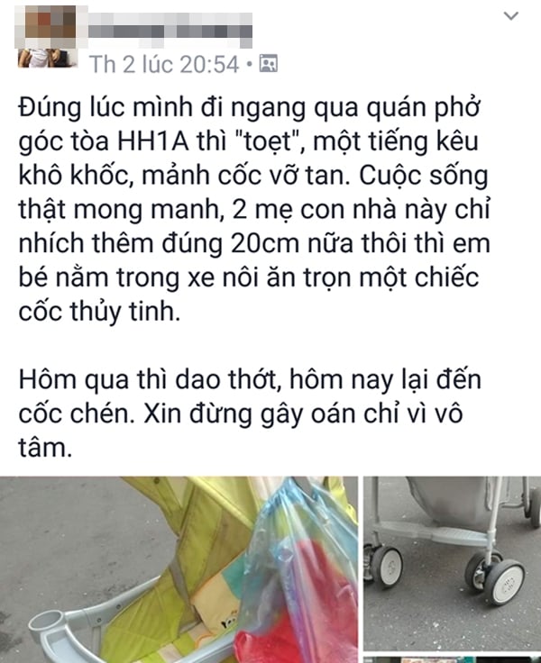 Hà Nội: Cư dân HH Linh Đàm lại hết hồn khi chiếc cốc thủy tinh rơi xuống, suýt trúng đầu 2 mẹ con - Ảnh 3.