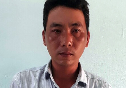 Tên cướp bị bắt giữ. Ảnh: Thạch Thảo