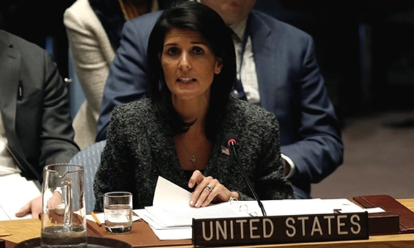  Đại sứ Mỹ tại Liên Hợp Quốc Nikki Haley (Ảnh: Reuters) 