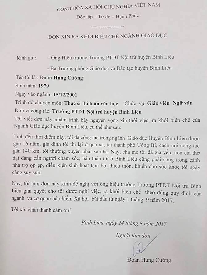 thay giao xin ra khoi bien che o quang ninh: lanh dao huyen noi gi? hinh anh 1