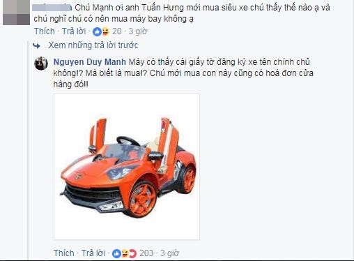 Duy Mạnh ngầm đá xéo Tuấn Hưng mượn xe mà nổ quá đà?