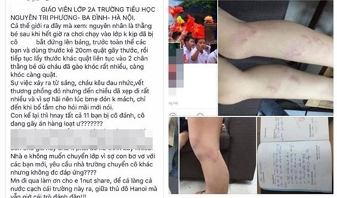 Co giao tieu hoc danh 11 hoc sinh tim chan bi ky luat hinh anh 1