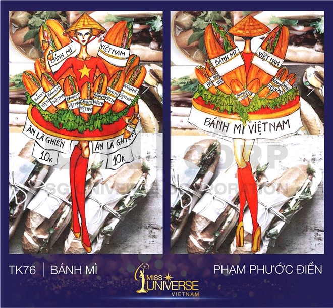 Banh mi xuat hien trong thiet ke trang phuc dan toc o Hoa hau Hoan vu hinh anh 2