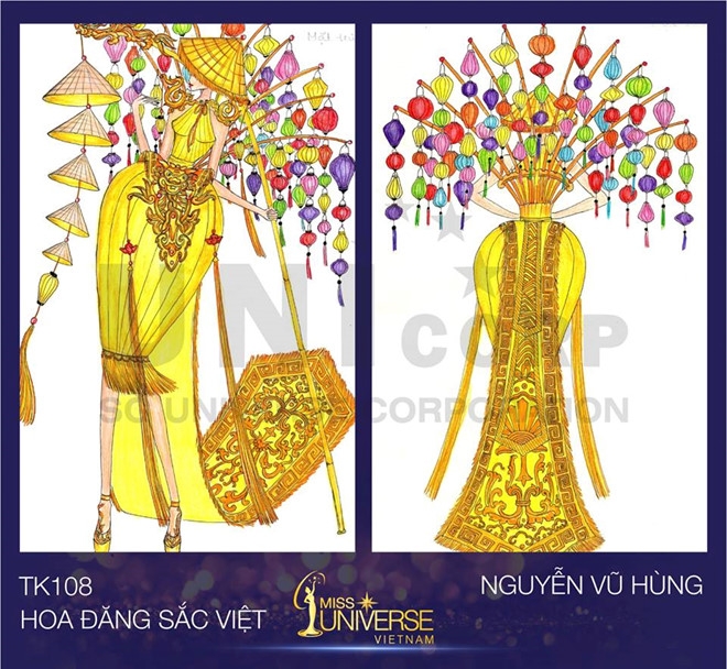 Banh mi xuat hien trong thiet ke trang phuc dan toc o Hoa hau Hoan vu hinh anh 5