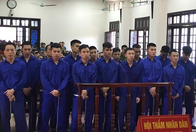 Các bị cáo tại phiên tòa