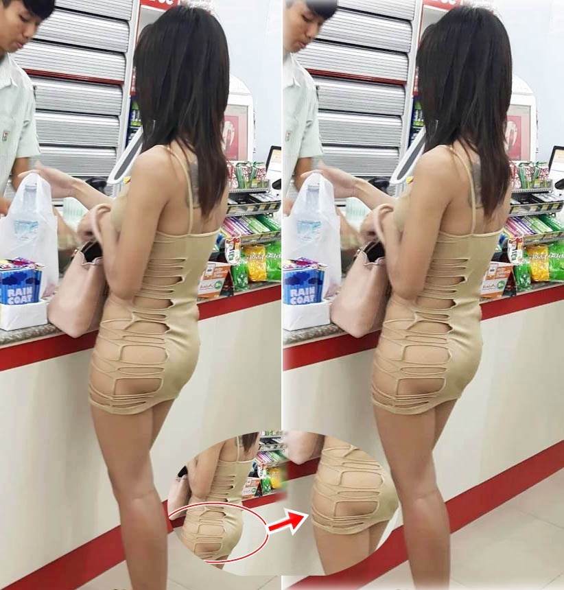 Choáng váng vì cô gái mặc chiếc váy lộ vòng 3 