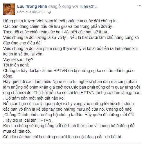 dd luu trong ninh, nsnd ly thai dung len tieng ve co phan hang phim hinh anh 2