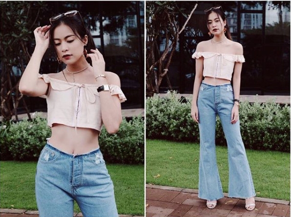 Ket hop trang phuc cung quan jeans nhu Thanh Hang, Hoang Thuy Linh hinh anh 2