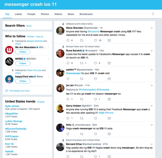 Nhiều người dùng iPhone ghi nhận gặp lỗi treo thoát Facebook Messenger, trong đó có cả người Việt Nam.
