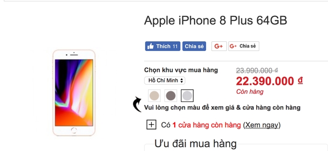Giá bán iPhone 8 Plus hiện nay