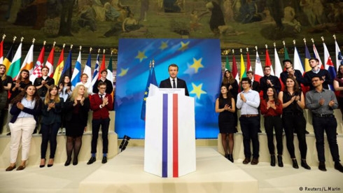 Ông Macron có bài phát biểu quan trọng ngày 26/9/2017 ở Paris. (Ảnh: Reuters)