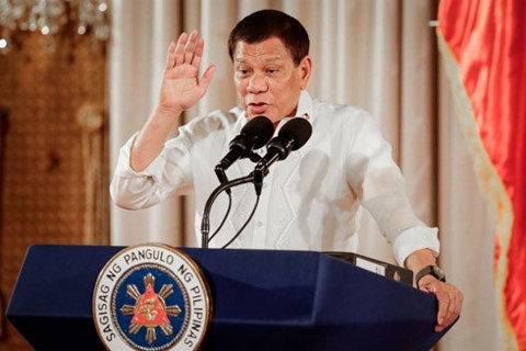 Tổng thống Philippines Rodrigo Duterte phát biểu tại một sự kiện ở Thủ đô Manila ngày 16-8-2017 