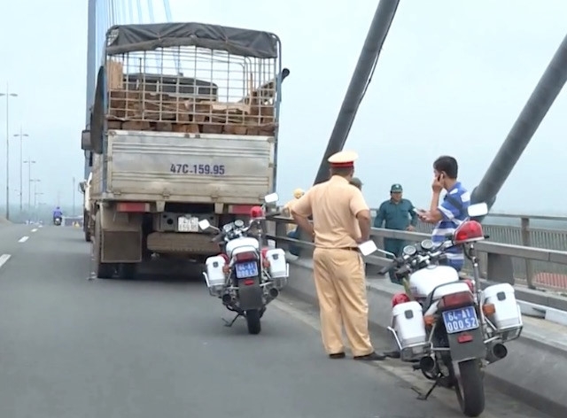Tai xe bo xe tai giua cau My Thuan, gieo minh xuong song hinh anh 1