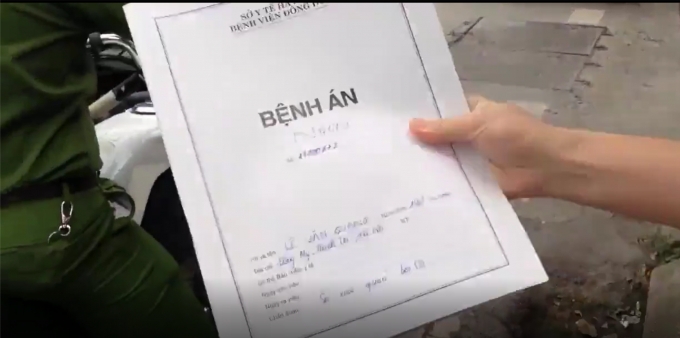 Bệnh án của bệnh nhân. Ảnh cắt từ Clip.