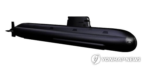 Mô phỏng tàu ngầm 3.000 tấn của Hàn Quốc (Ảnh: Yonhap)
