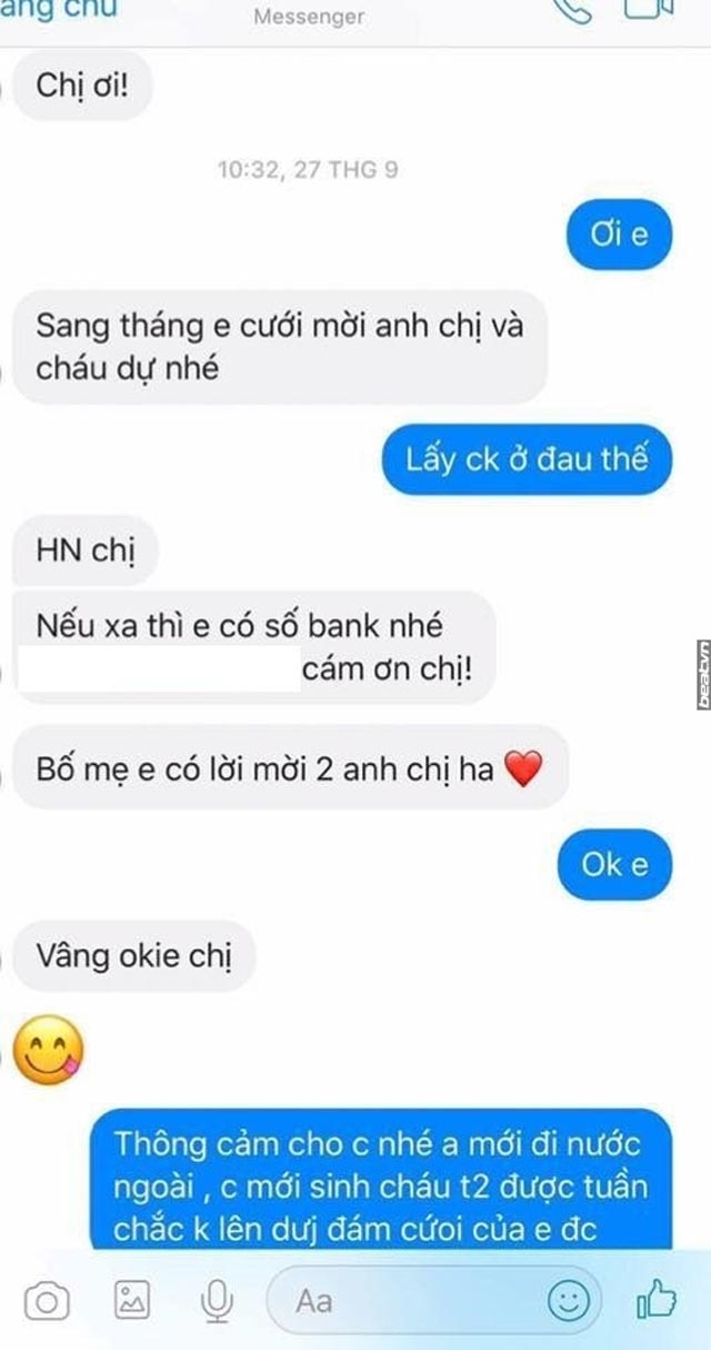 nong tren mang: khach khong di dam cuoi, co dau nhan tin doi chuyen tien mung hinh anh 1