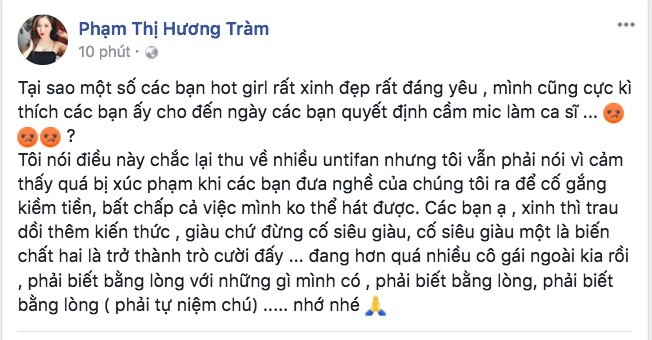 Bi cho la viet status che Chi Pu hat do, Huong Tram len tieng hinh anh 1