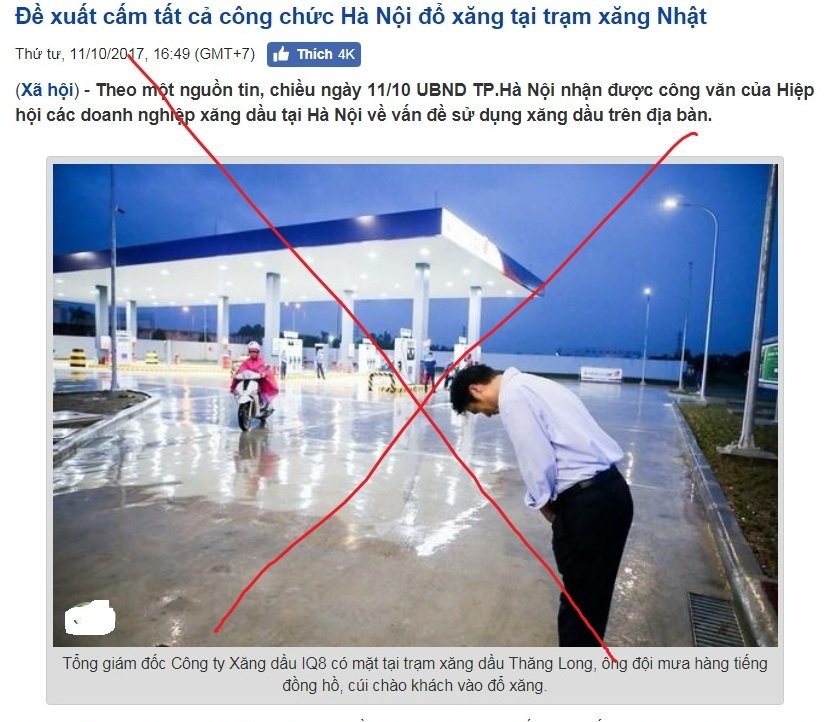 xăng dầu,giá xăng dầu,tin giả,trạm xăng nhật