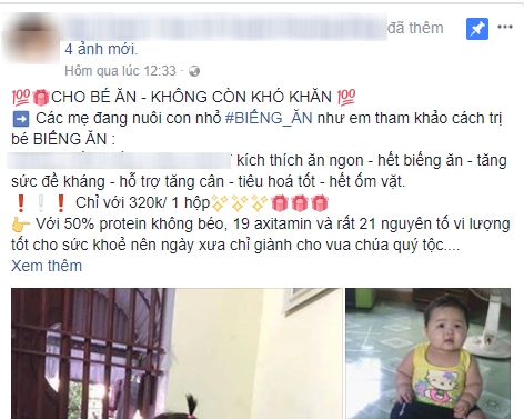 Giận dữ vì ảnh con gái bị mang ra quảng cáo sản phẩm thuốc tăng cân, mẹ bỉm đăng đàn cầu cứu 500 chị em - Ảnh 2.
