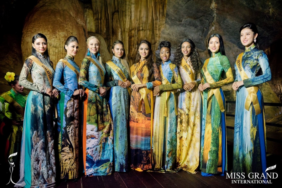 Thi sinh Hoa hau Hoa binh Quoc te chup anh ao dai o dong Thien Duong hinh anh 1