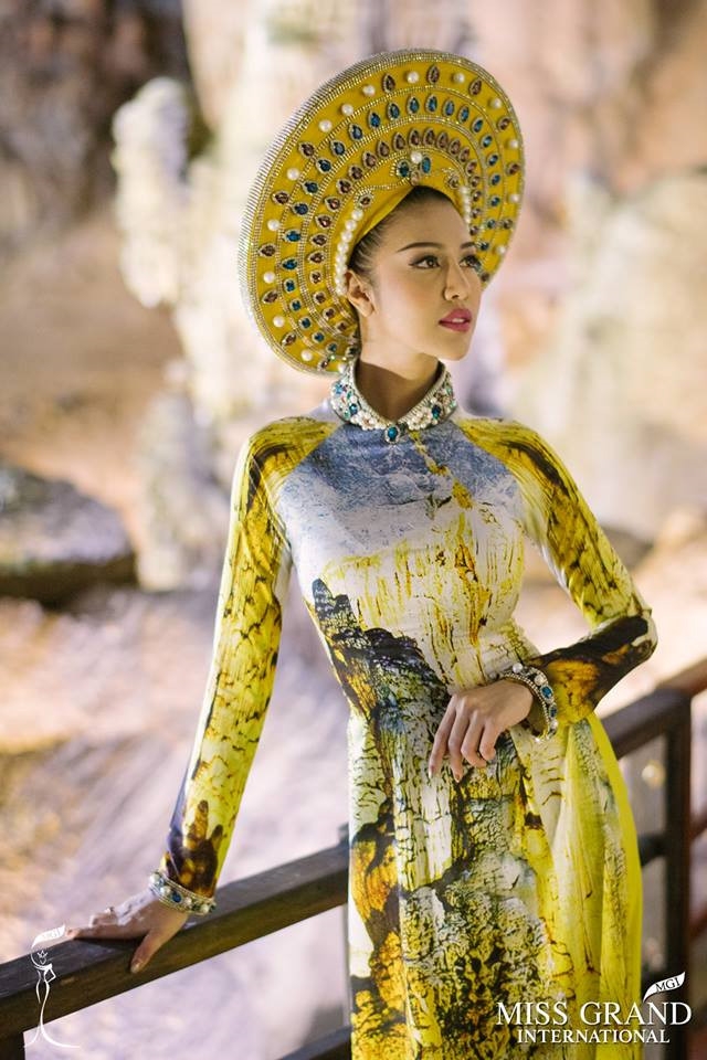 Thi sinh Hoa hau Hoa binh Quoc te chup anh ao dai o dong Thien Duong hinh anh 9