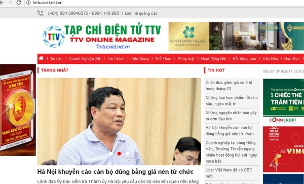 thu hồi thẻ nhà báo, Tạp chí điện tử TTV,