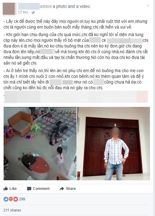 Xôn xao clip người chồng thẳng tay túm chân vợ lẳng xuống sàn nhà ngay trước mặt con nhỏ khiến nhiều người phẫn nộ - Ảnh 3.