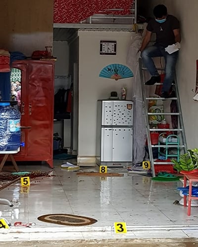 Hiện trường gây án của kẻ sát nhân. Ảnh: Khánh Hương