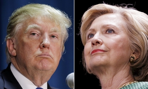 Tổng thống Mỹ Donald Trump (trái) và bà Hillary Clinton. Ảnh: Reuters.
