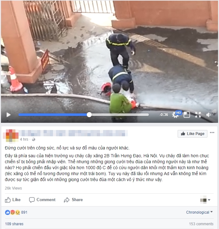 Phẫn nộ giọng cười của những cô gái trong clip chiến sĩ PCCC bị bỏng phải ngồi bệt trước vòi nước và cởi đồ - Ảnh 2.