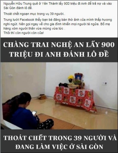 Vụ 'một thanh niên thoát chết nhờ mang 900 triệu đi đánh đề chứ không sang Anh': Đề nghị công an vào cuộc