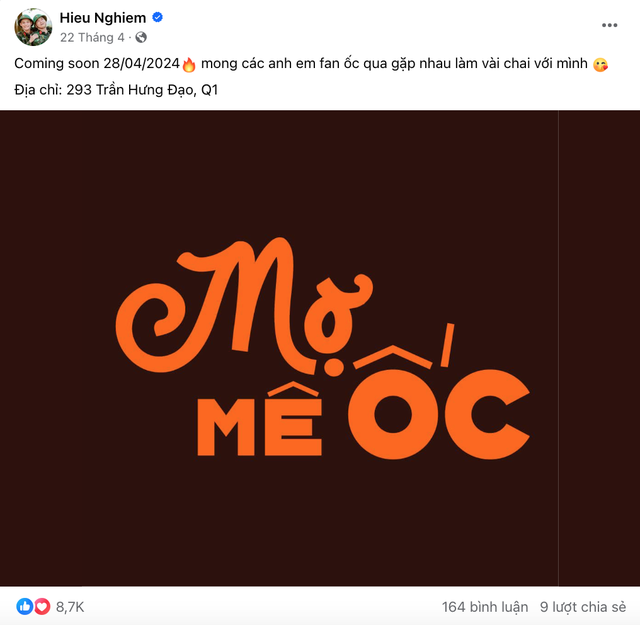 Trước thềm khai trương quán ốc, Xemesis liên tục quảng bá trong khi Xoài Non lại có động thái rất lạ Trước thềm khai trương quán ốc, Xemesis liên tục quảng bá trong khi Xoài Non lại có động thái rất lạ