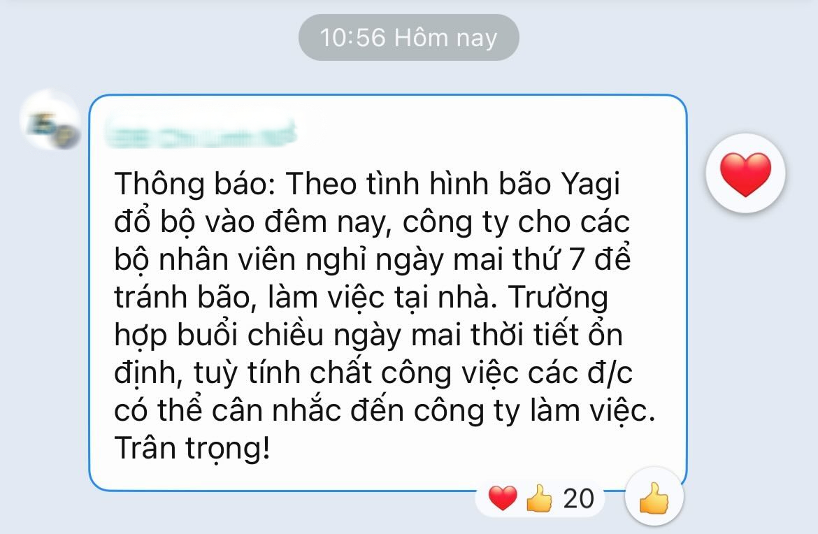 Hơn 100.000 người tham nhóm nghỉ học, nghỉ làm do siêu bão Yagi: Dân công sở tiết lộ nỗi lo ngay lúc này - 1 Hơn 100.000 người tham nhóm nghỉ học, nghỉ làm do siêu bão Yagi: Dân công sở tiết lộ nỗi lo ngay lúc này - 1