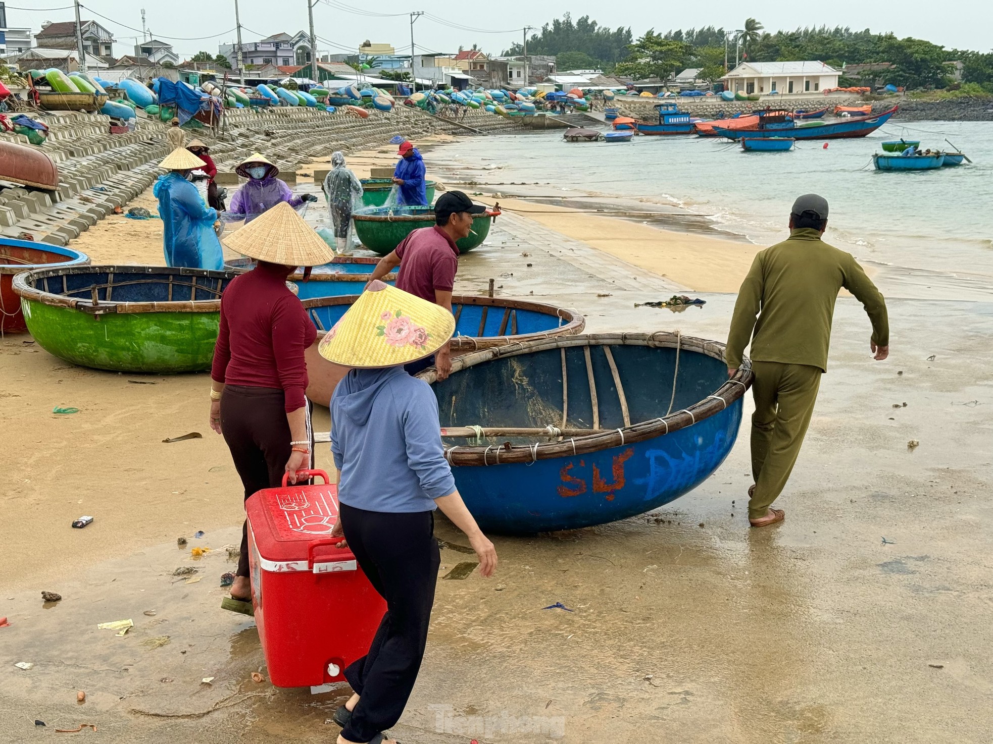 Ngư dân Quảng Ngãi ‘đánh cược’ tính mạng, dong thúng ra khơi bất chấp lệnh cấm biển - 3