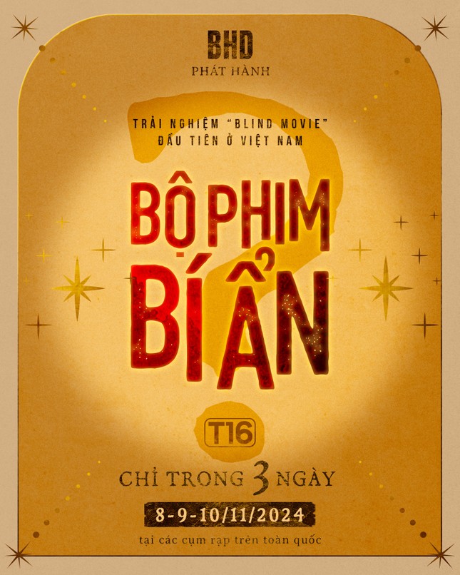 Poster Bộ phim bí ẩn không có thông tin, hình ảnh giới thiệu tác giả, diễn viên như các tác phẩm điện ảnh khác. Ảnh: BTC.