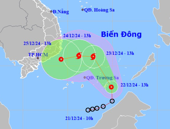 Áp thấp nhiệt đới khả năng mạnh lên thành bão, hướng vào Nam bộ Áp thấp nhiệt đới khả năng mạnh lên thành bão, hướng vào Nam bộ