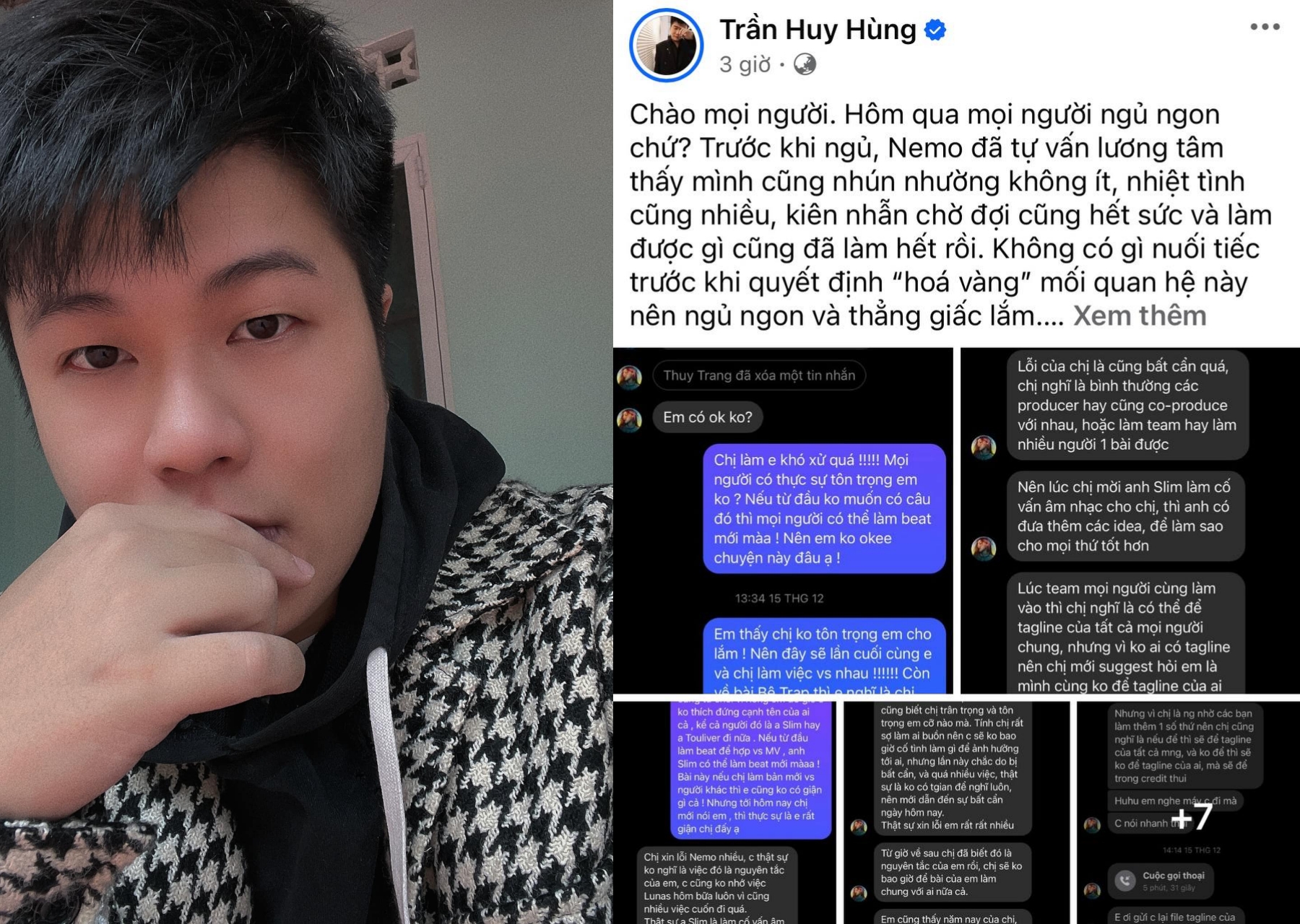 Dù Trang Pháp đã lên tiếng rõ ràng ngay dưới bài đăng của Nemo, thì nam music producer vẫn tiếp tục đăng đàn