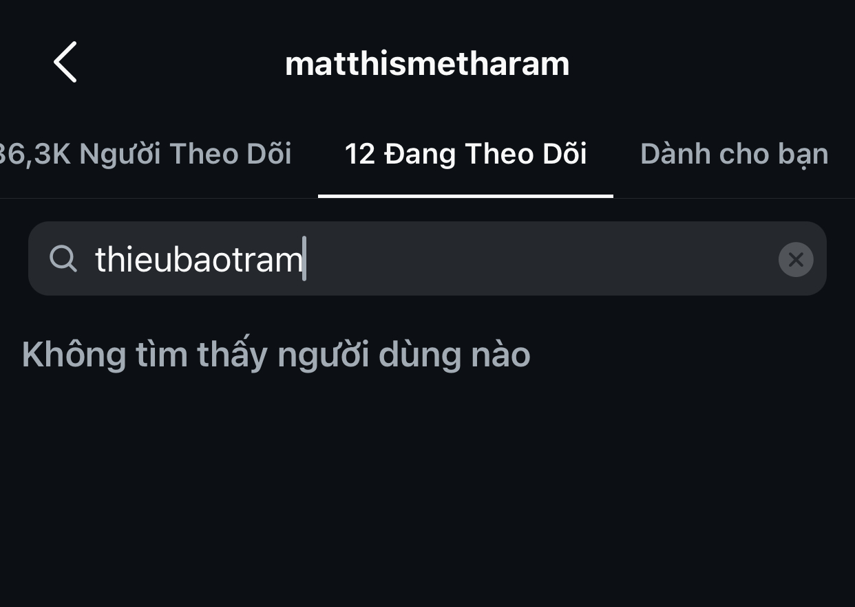 Nam người mẫu đã hủy theo dõi bạn gái cũ.