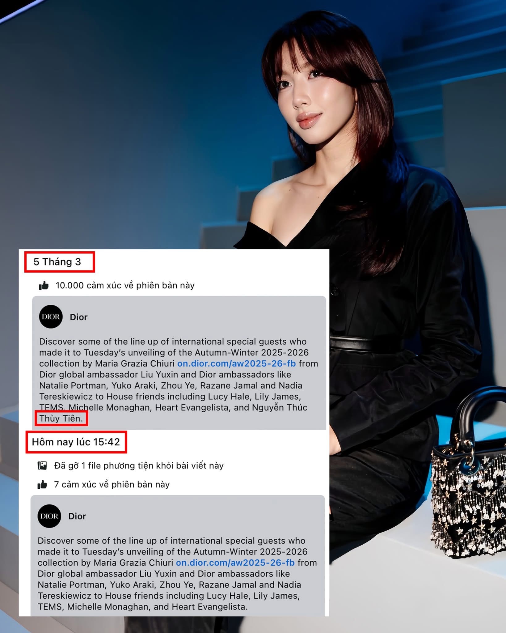 Nóng: Dior bất ngờ đăng lại hình Thuỳ Tiên, báo hiệu hoa hậu genZ trở lại? - 3 Nóng: Dior bất ngờ đăng lại hình Thuỳ Tiên, báo hiệu hoa hậu genZ trở lại? - 3