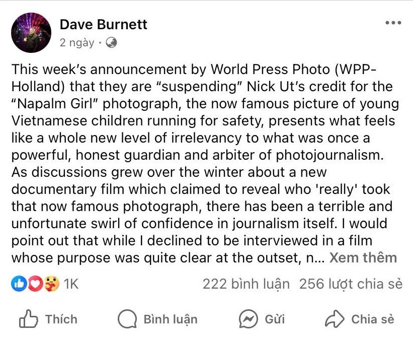 Nick Út lên tiếng vụ World Press Photo ngừng ghi nhận ông là tác giả 'Em bé Napalm' - 2
