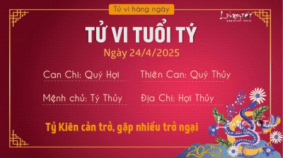 Tử vi thứ 5 ngày 24/4/2025 của 12 con giáp: Mão chịu khó, Thìn có tầm nhìn xa